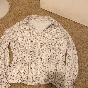 Polka Dot Blouse - White